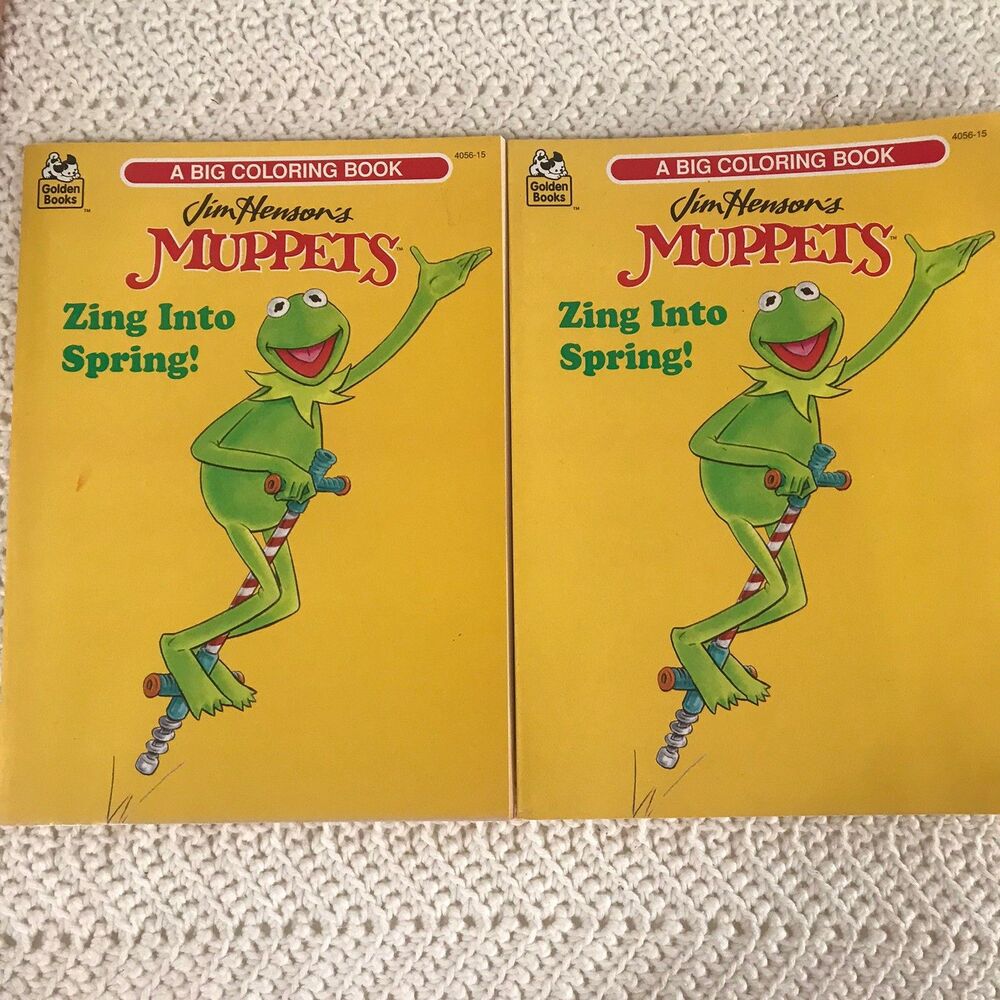 Vintage Jim Henson's Muppets Zing into Spring! Coloring Book Golden 1995